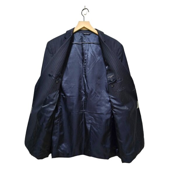 Banana Republic Navy Pinstripe Modern Fit Single Breasted Blazer Sz 42R - Picture 6 of 10